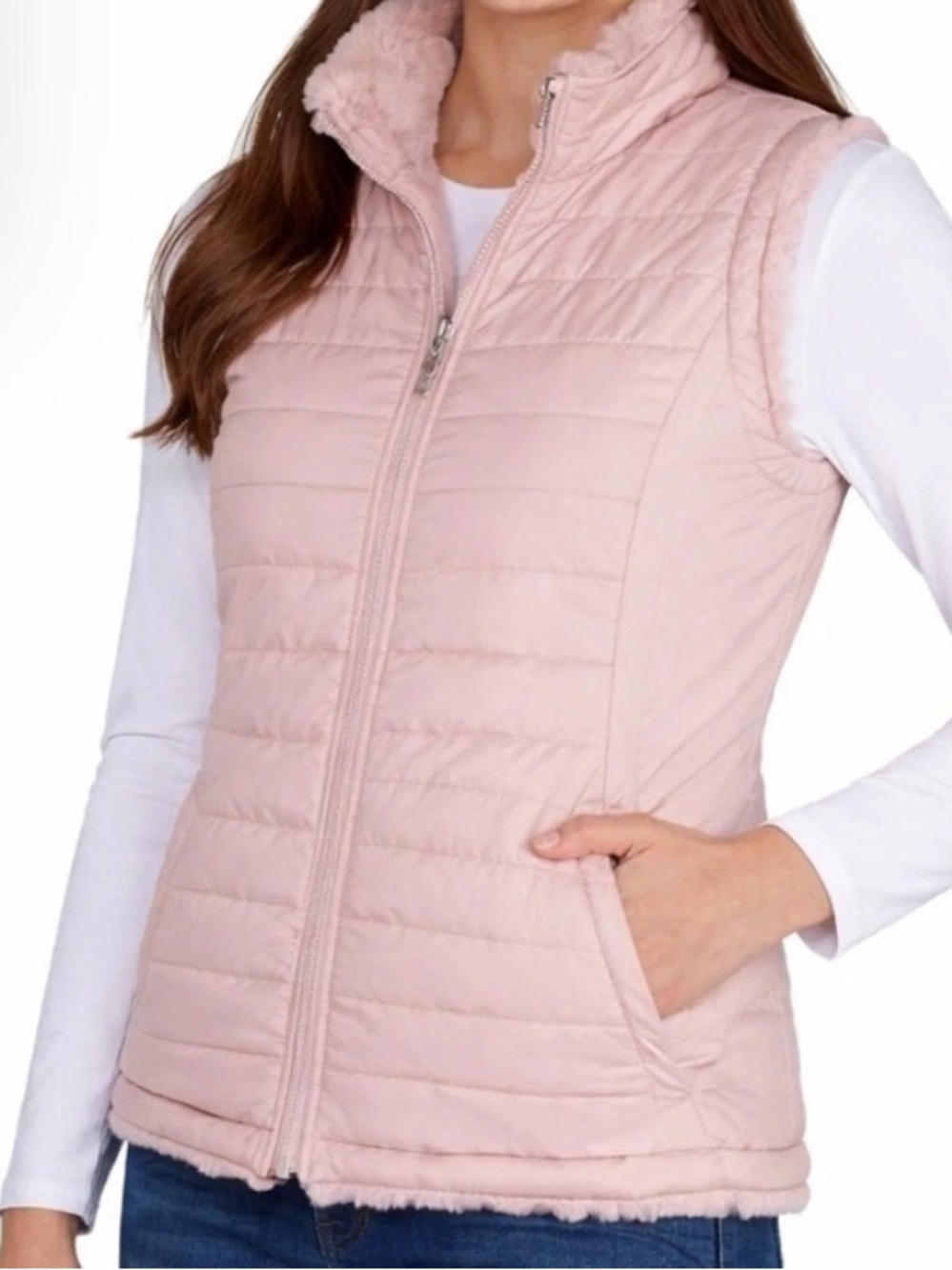 Nicole Miller Reversible Quilted Faux Fur-Puffer [S]